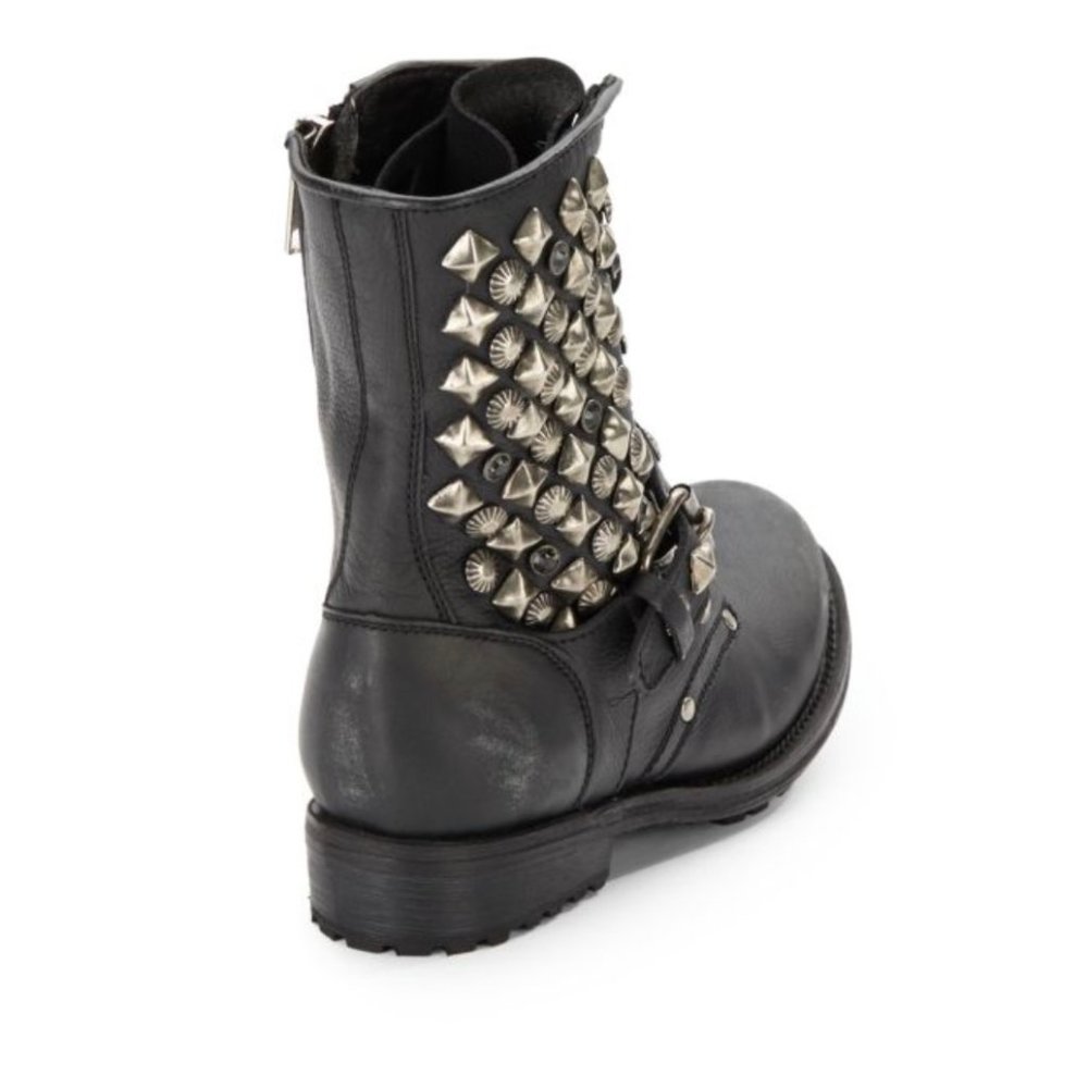 NWOB Ash Ryanna Embellished Leather Combat Boots - Picture 2 of 15